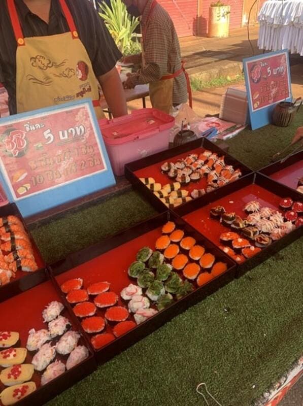 sushi market stall