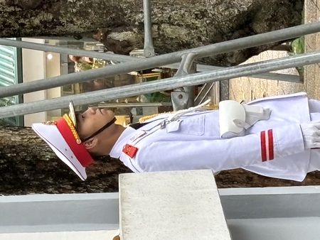 Vietnam Soldier security guard in white dress