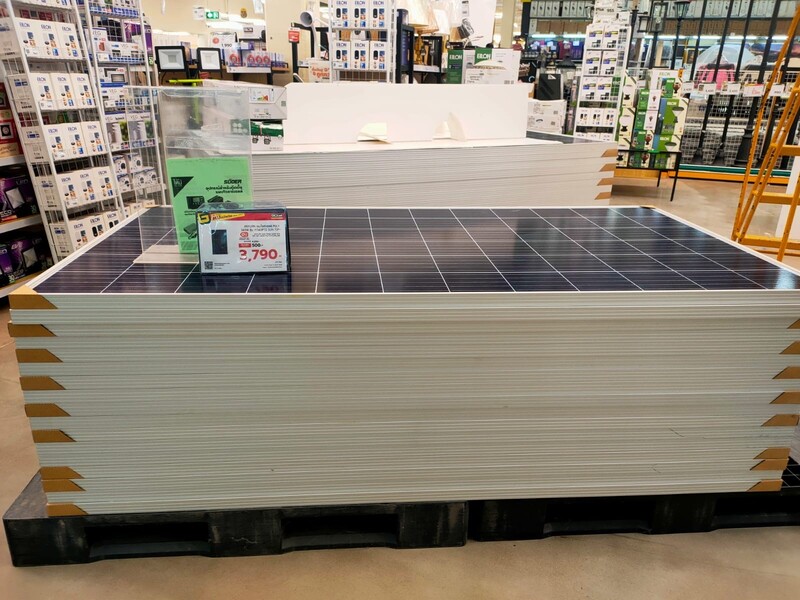 solar modules are waiting in the store